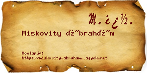 Miskovity Ábrahám névjegykártya